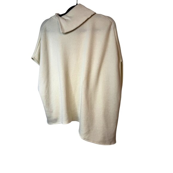 NWOT ZARA Cream Large Ribbed Turtleneck Poncho Sweater - Picture 11 of 16